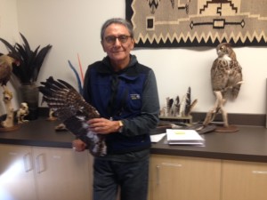 Robert Mesta, antiguo coordinador del SJV continúa siendo un campeón de la conservación de aves en el Depósito de plumas que no son de águila Liberty Wildlife.
