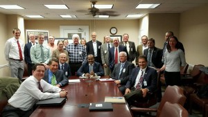 SJV Board Chairman Geoff Geupel (seated, second from left) meets with NRCS staff and other Joint Venture leaders in D.C. Photo: Tina Dennison