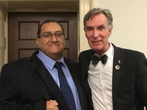 Abarca with Bill Nye in the halls of the House of Representatives