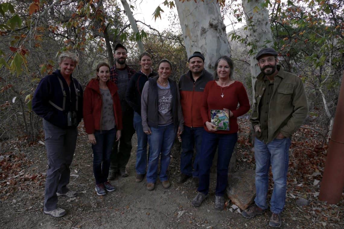 Members of the SJV staff and Science Working Group present Carol with an award commemorating her contributions to bird conservation throughout her career. Florida Station, University of Arizona Santa Rita Experimental Range, Green Valley, Arizona, December 2017.