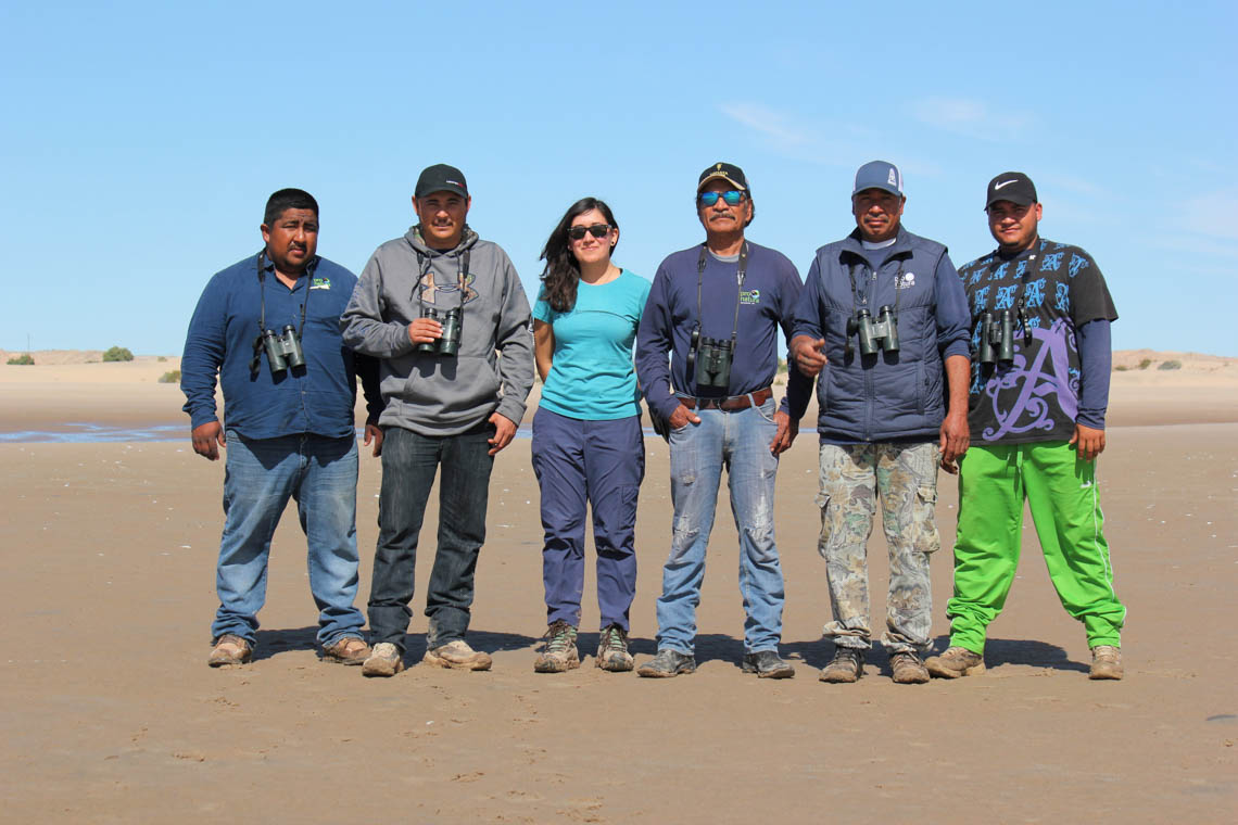 The “Curlew Crew” in Santa Clara, Sonora, Mexico. From left to right, Juan Carlos Medina, Benito Rocha, Erica Gaeta, Juan Butron, Jose Juan Butron, Juan Angel Butron (photo by Erica Gaeta).